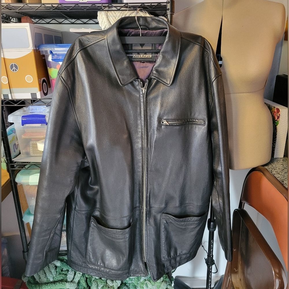 Vintage Mirage Leather Jacket, Motorcycle Jacket